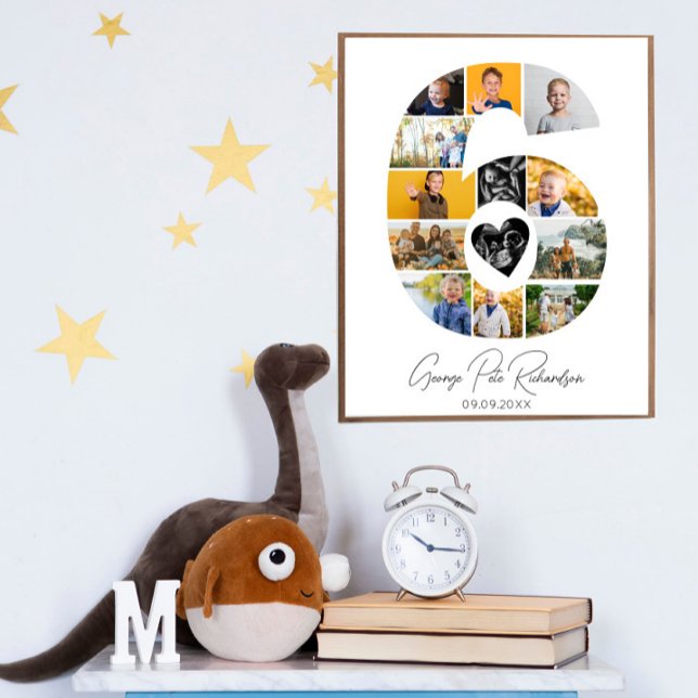 6th Birthday Photo Collage Poster Keepsake (Von Creator hochgeladen)