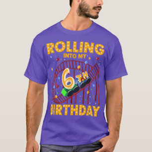 6th Birthday Rollercoaster Amusement Park Boys Gir T-Shirt