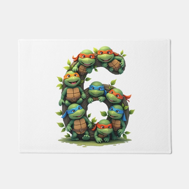 6th Birthday Sea Turtle Tortoise Theme Party 6 Yea Fußmatte (Vorderseite)