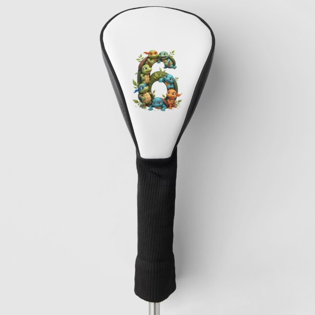 6th Birthday Sea Turtle Tortoise Theme Party 6 Yea Golf Headcover (Vorderseite)