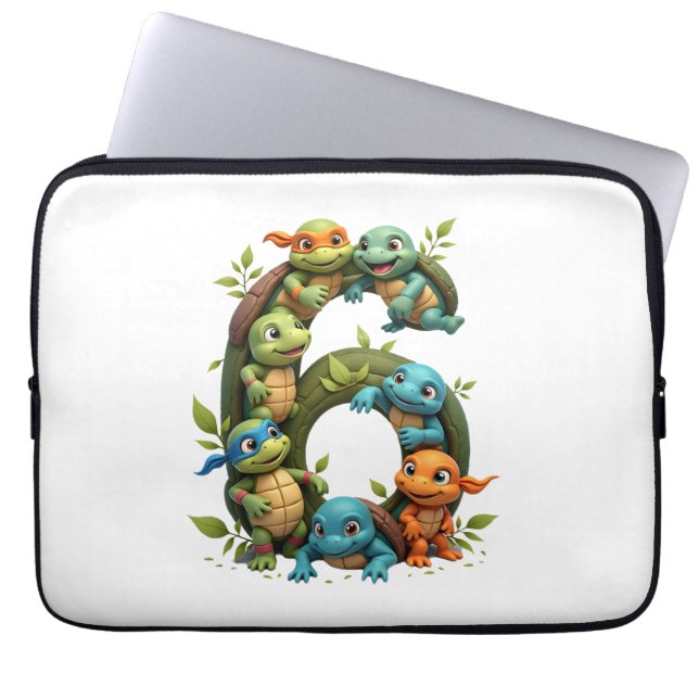 6th Birthday Sea Turtle Tortoise Theme Party 6 Yea Laptopschutzhülle (Vorderseite)