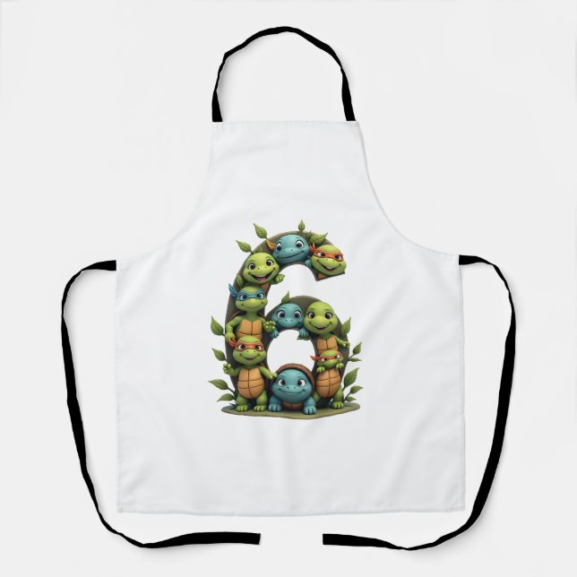 6th Birthday Sea Turtle Tortoise Theme Party 6 Yea Schürze (Vorderseite)