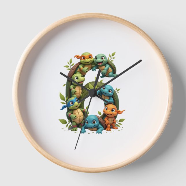 6th Birthday Sea Turtle Tortoise Theme Party 6 Yea Uhr (Vorderseite)