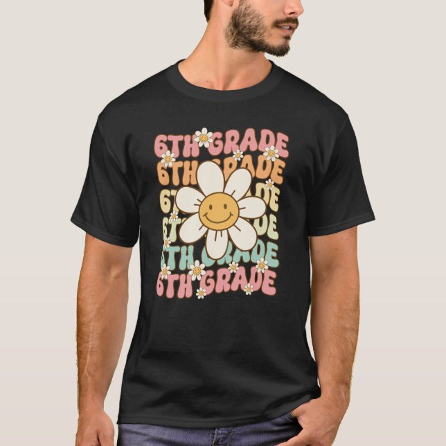 6th Grade Retro Flower friend T-Shirt (Vorderseite)