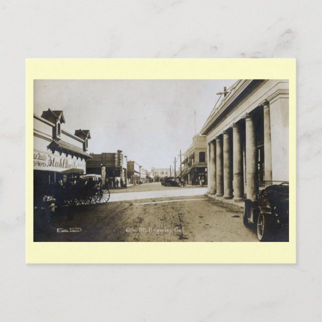 6th Street, Brawley, California Vintag Postkarte (Vorderseite)
