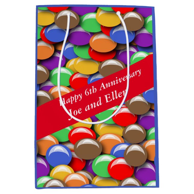 6th Wedding Anniversary Candy, Mittlere Geschenktüte (Vorderseite)