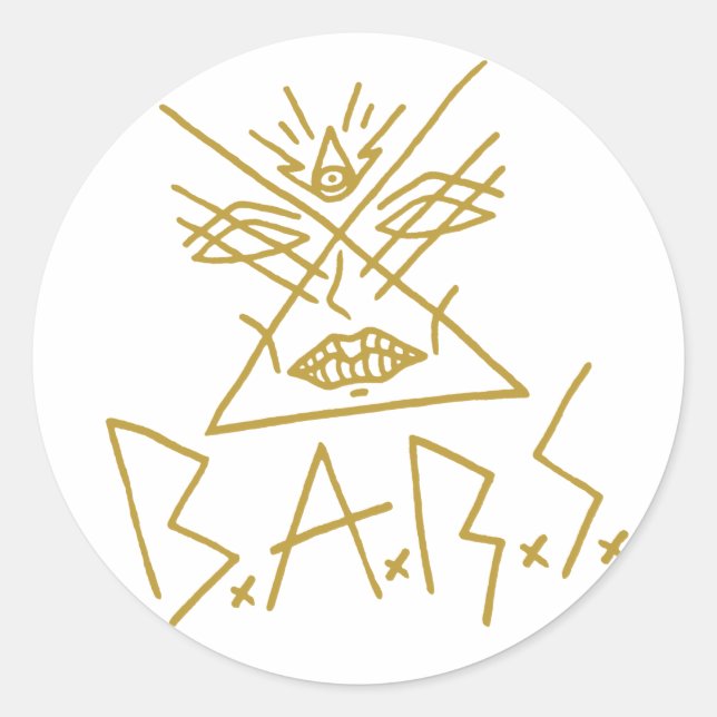 6x B.A.R.S. Gold Face Sticker 3" (Vorderseite)