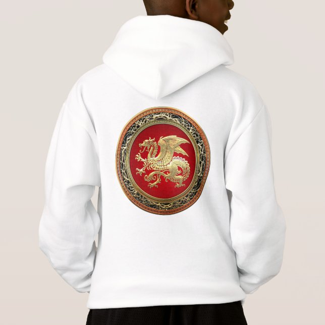 [700] Isländischer Drache, Landvættir [Gold] Hoodie (Rückseite)