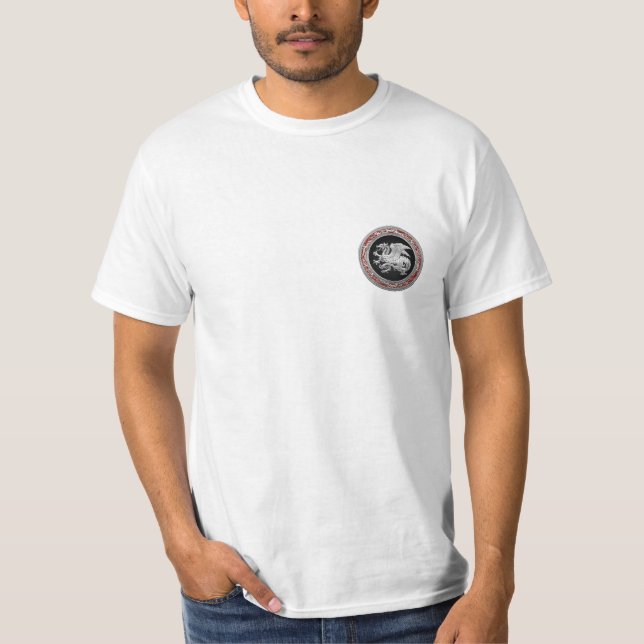 [700] Isländischer Drache, Landvættir [Silver] T-Shirt (Vorderseite)