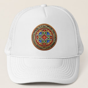 [700] Keltisches Kreuz [Gold+Emaille] Truckerkappe