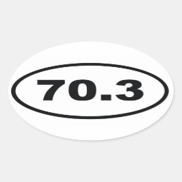 70,3 Meilen Half Triathlon Ovaler Aufkleber