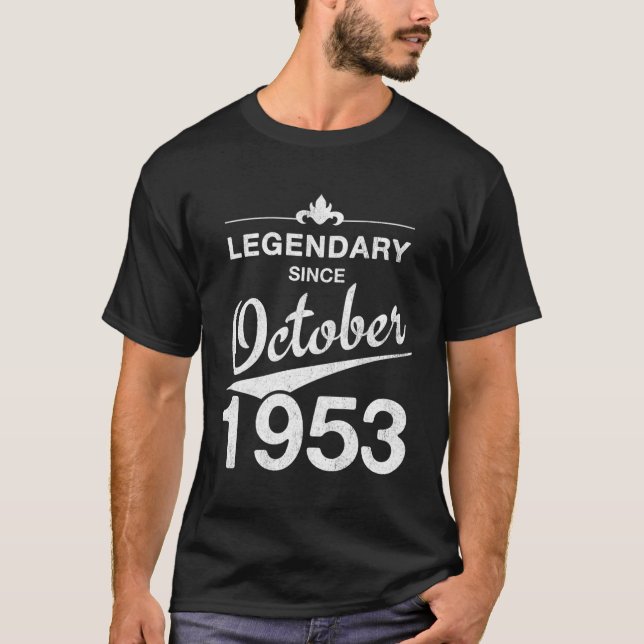 70. 70. Geboren im Oktober 1953 T-Shirt (Vorderseite)
