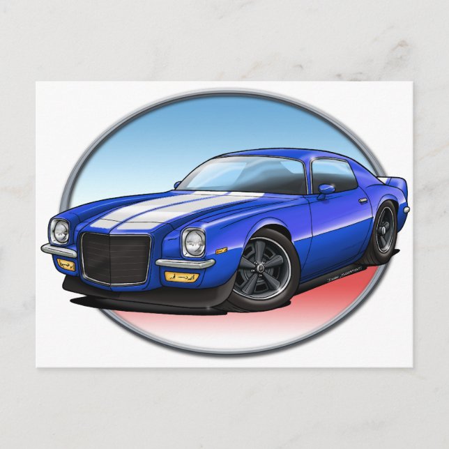 70-73 Blue W Camaro.png Postkarte (Vorderseite)