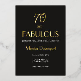 70 and Fabulous Seventy Birthday  Folieneinladung