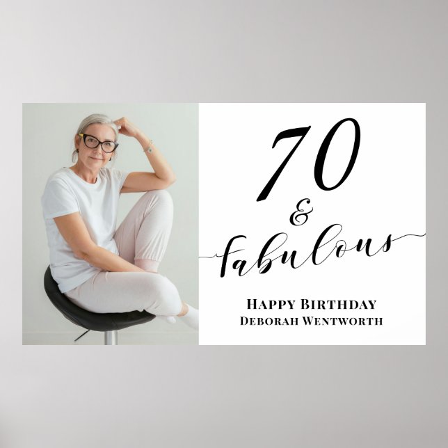 70 and Fabulous Seventy Birthday Photo Script  Poster (Vorne)