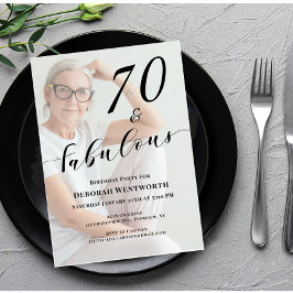 70 and Fabulous Sixtieth Birthday Photo Script Inv Einladung