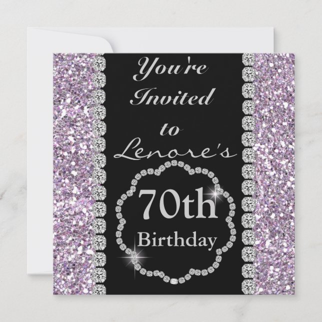 70. BLING Geburtstagsparty Einladung (Vorderseite)