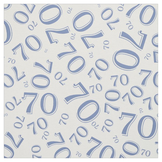 70. Cool Nummer Muster Blau und Weiß 70 Stoff (Muster)