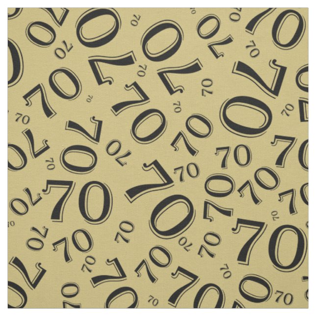 70. Cooles Zahlenmuster Gold und Schwarz 70 Stoff (Muster)