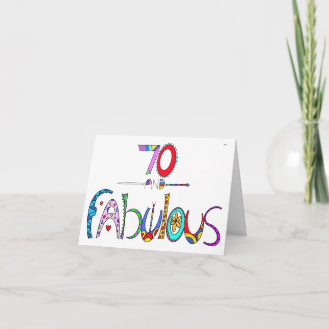 70 et fabuleuse carte de voeux d'anniversaire (Devant)