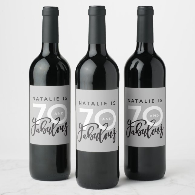 70 et fabuleux étiquette de fête d'anniversaire (Bouteilles)