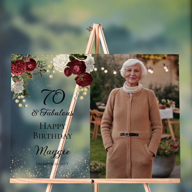 70 et Fabulous Glam Rose Floral fête d'anniversair (Neutre)