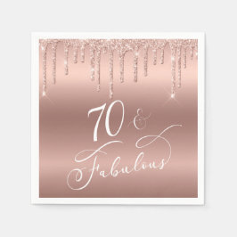 70 Fantastische Rose Gold Glitzer 70. Geburtstagsp Serviette