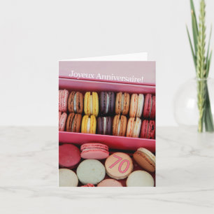 70. Französisch Geburtstag Macaron-Joyeux Annivers Karte