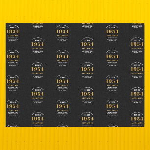 70. Geburtstag 1954 Black Gold Chic Elegant Seidenpapier