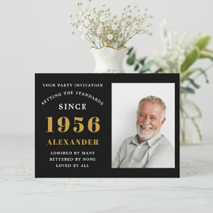 70. Geburtstag 1956 Schwarzes Gold Personalisierte Einladung