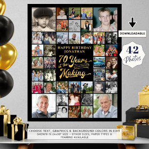 70. Geburtstag 42 Foto Collage JAHRE IM MAKING Poster