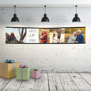 70. Geburtstag 4 Foto Personalisierter Streifen Banner