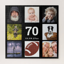 70. Geburtstag 70 Foto Collage Typ Mann schwarz