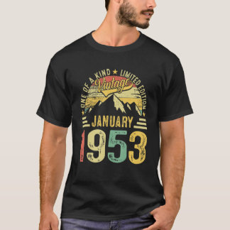 70. Geburtstag 70 Jahr Vintag Januar 1953 T-Shirt