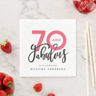 70. Geburtstag, 70 sehen gut aus, modern Geburtsta Serviette
