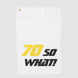 70. Geburtstag 70 so, was Motivierend Gelb Schwarz Golfhandtuch