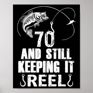 70. Geburtstag Angeln 70 Jahre alter Fischer Gesch Poster
