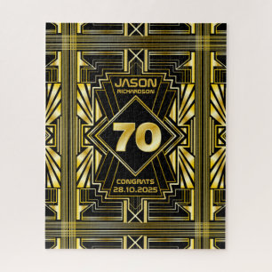 70. Geburtstag Art Deco Gold Black Great Gatsby