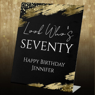 70. Geburtstag Aussehen, wer Gold Black Pedestal S Sockelschild