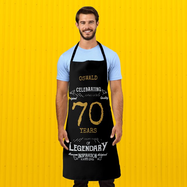 70. Geburtstag Black Gold Legendary Funny Schürze (70th Birthday Black Gold Legendary Funny Apron
)