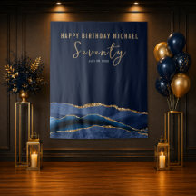 70. Geburtstag Blue Gold Agate Foto Hintergrund