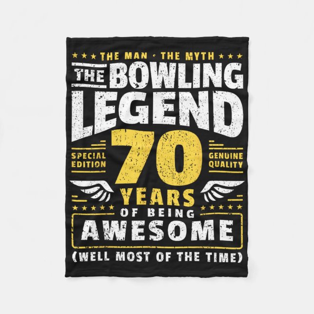 70. Geburtstag Bowling 70 Jahre alter Bowler Fleecedecke (Vorderseite)