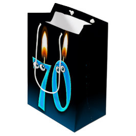 70. Geburtstag Candles Mittlere Geschenktasche Geschenktüte