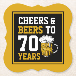 70. Geburtstag Cheers & Biere bis 70 Jahre Funny Untersetzer