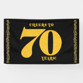 70. Geburtstag Cheers to 70 Years Gold Glitzer Banner