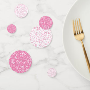 70. Geburtstag Cool Zahlenmuster Pink und Weiß Konfetti