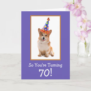 70. Geburtstag Corgi Karte