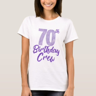 70. Geburtstag Crew Kapitel 70 Lila Glitzer T-Shirt
