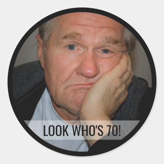 70. Geburtstag Custom Foto Stickers (Vorderseite)
