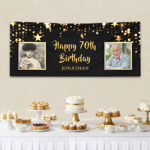 70. Geburtstag Damals & Heute Fotos Schwarze Golde Banner